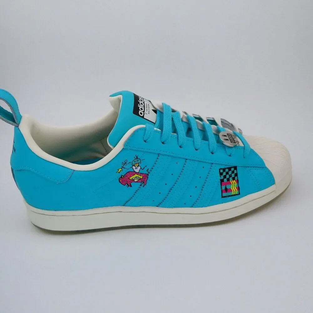 adidas Mens 9.5 Womens 11 Arizona x Superstar Have an Iced Day Teal White GZ2871